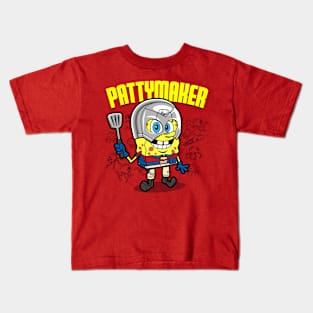 Funny Cute Superhero Burger Maker Cartoon Parody Kids T-Shirt